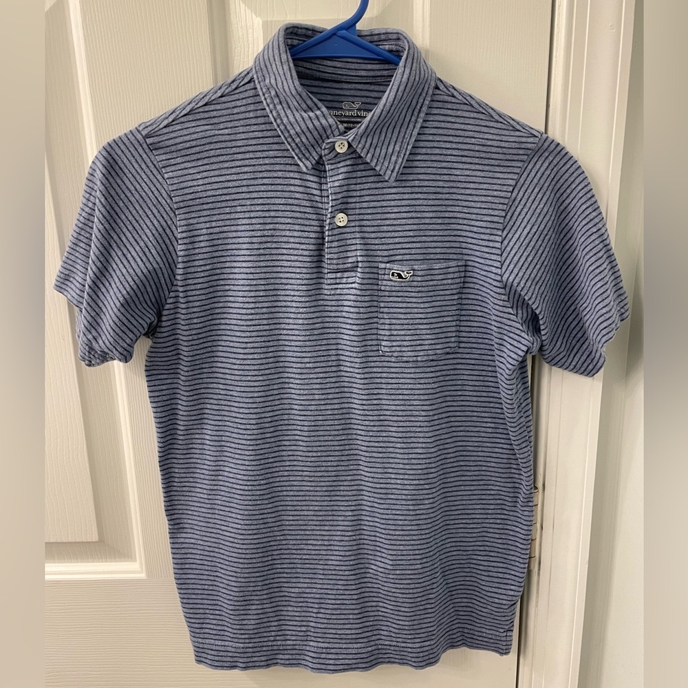 Vineyard Vines prima cotton boys polo shirt striped 12